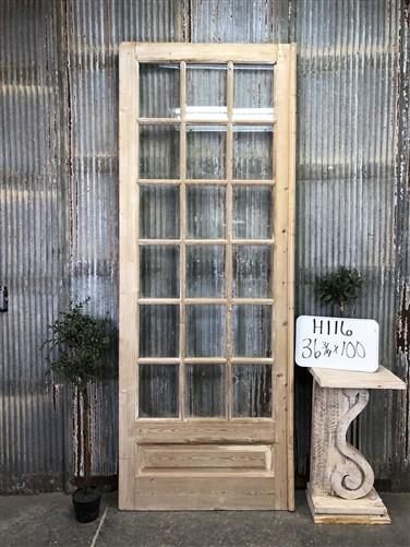 Antique French Single Door (36.75x100)18 Pane Glass European Door H116
