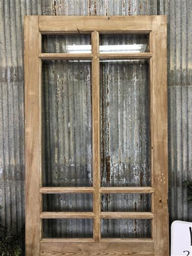 Antique French Single Door (30.75x86.5) 8 Pane Glass European Door H97