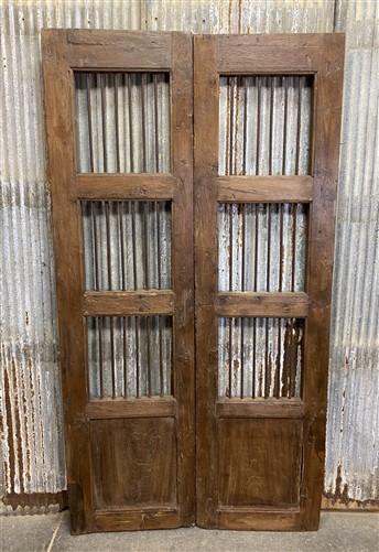 Vintage Indian Garden Gates, Teak Metal Carved Doors, Architectural Salvage, A66
