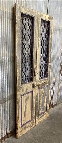 Vintage Indian Garden Gates, Teak Metal Carved Doors, Architectural Salvage, A69