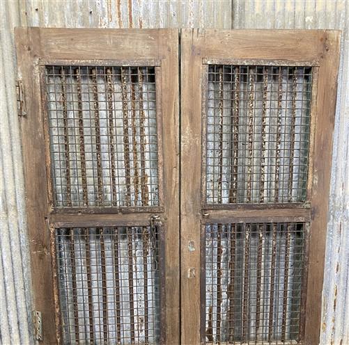Vintage Indian Garden Gates, Teak Metal Carved Doors, Architectural Salvage, A73