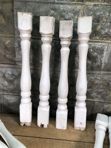 16 White Wood Balusters Reclaimed Spindles Porch Post House Trim C