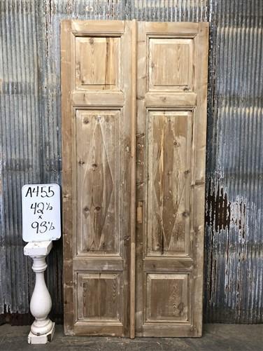 Antique French Double Doors (42.5x93.5) Raised Panel Doors, European Doors A455