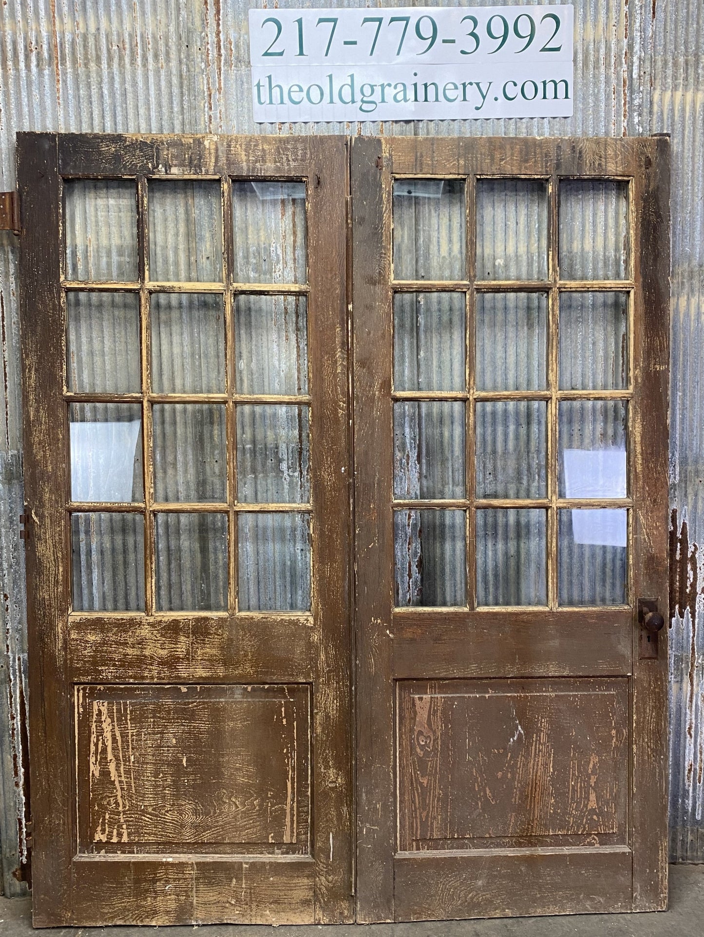 Antique American (72x88) 12 Pane Bi-Fold Doors, Vintage, Plantation Doors, T29