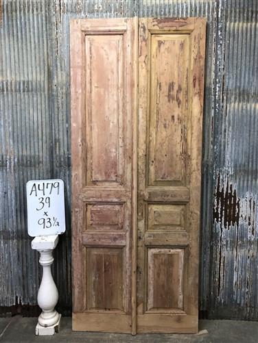 Antique French Double Doors (39x93.5) Raised Panel Doors, European Doors A479