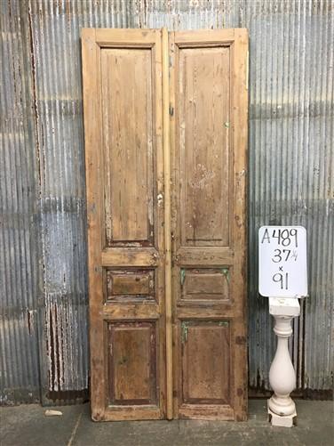 Antique French Double Doors (37x91) Raised Panel Doors, European Doors A489