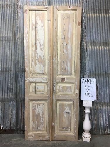 Antique French Double Doors (40x97.5) Raised Panel Doors, European Doors A495