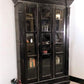3 Door Black Bookcase, China Cabinet, Kitchen Cabinet, Display Case, C