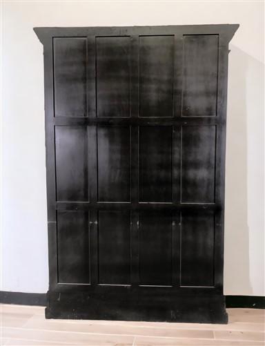 3 Door Black Bookcase, China Cabinet, Kitchen Cabinet, Display Case, C