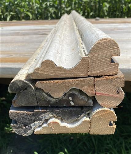 Reclaimed Wood - 5 Wood Trim Pieces, Architectural Salvage, Reclaimed Vintage Wood Baseboard A93 by The Old Grainery (base...