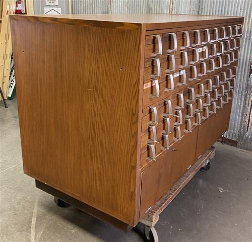 120 Drawer Card Catalog Cabinet, Vintage Library Card File Cabinet, Home Office