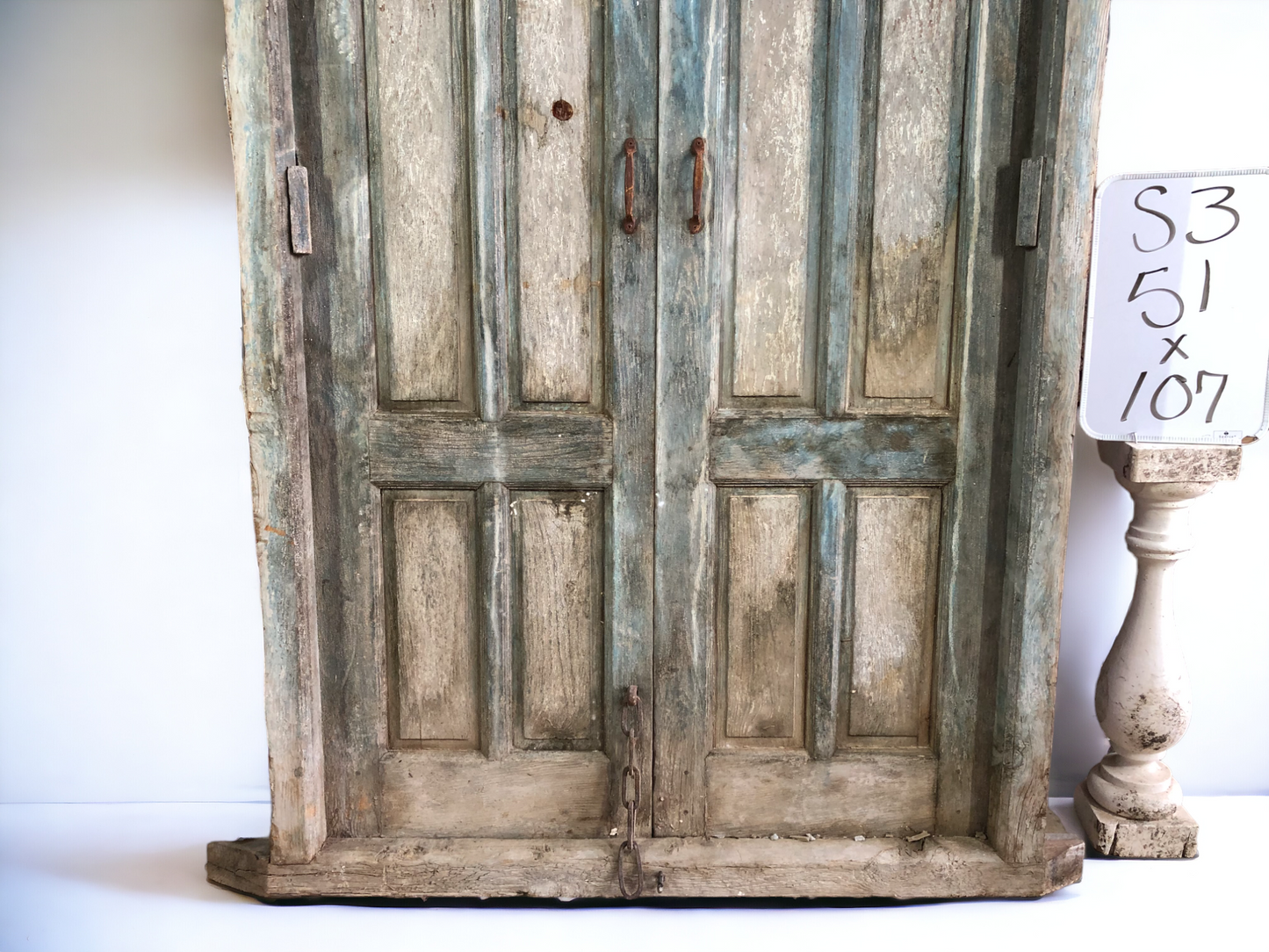Antique Arched French Double Doors (51x107) Encased Doors, European Doors Jamb S3