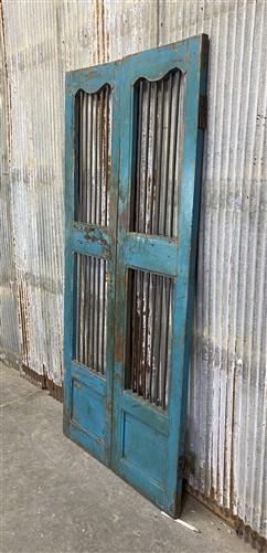Vintage Indian Garden Gates, Teak Metal Carved Doors, Architectural Salvage, A91