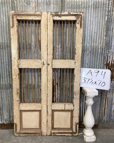Vintage Indian Garden Gates, Teak Metal Carved Doors, Architectural Salvage, A94