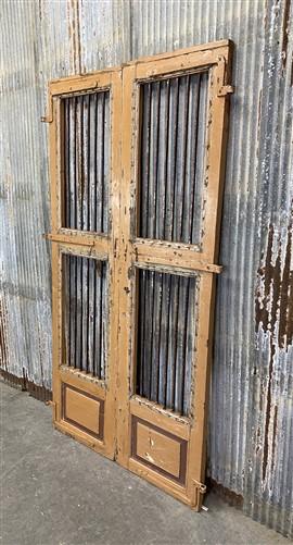 Vintage Indian Garden Gates, Teak Metal Carved Doors, Architectural Salvage, A95