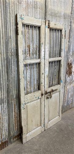 Vintage Indian Garden Gates, Teak Metal Carved Doors, Architectural Salvage, A99