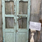 Vintage Indian Garden Gates, Teak Metal Carved Doors, Architectural Salvage A105