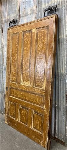 Single Vintage American Doors(54x88.5) 7 Panel Interior Sliding Door w/ Roller