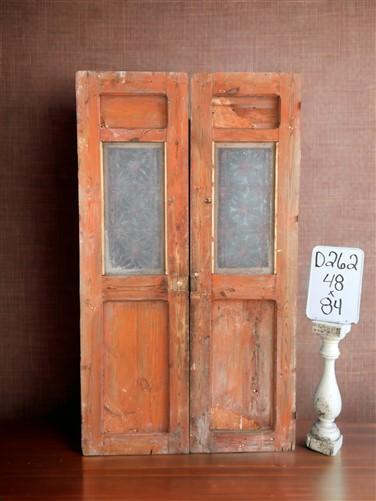 Antique French Double Doors (48x84) Wood Iron Doors, European Doors D262