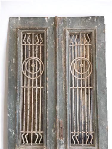 Antique French Double Doors (43x100) Wood Iron Doors, European Doors D263