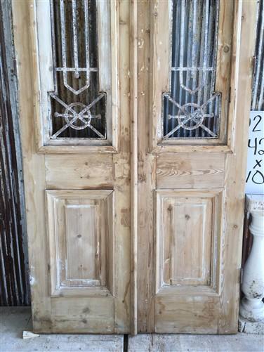 Antique French Double Doors (42.5x101) Wood Iron Doors, European Doors D270