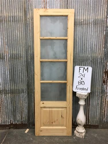 French Single Door (24x80.5) 4 Pane Frosted Glass European Styled Door FM2