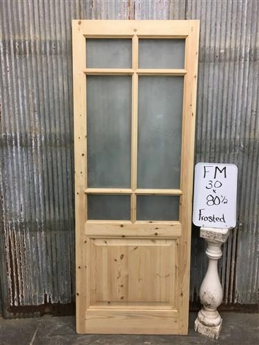 French Single Door (30x80.5) 6 Pane Frosted Glass European Styled Door FM6
