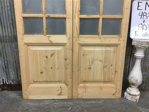 French Double Door (48.5x80.5) 6 Pane Frosted Glass European Styled Door EM16