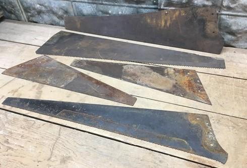 10 Hand Saw Blades for Folk Art Painting One Man Cross Cut Rustic Vintage A9,