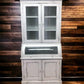Curved Door 6'10" White Kitchen Cabinet, Kitchen Storage, Pantry Cupboard G
