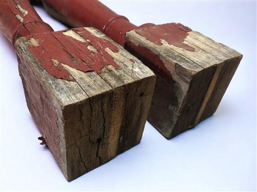 2 Antique Wood Balusters, Vintage Spindles, Architectural Salvage, Porch Posts K