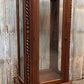 Walnut Display Cabinet with Glass Doors, Vintage Curio Cabinet, Wood Showcase, A