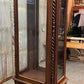 Walnut Display Cabinet with Glass Doors, Vintage Curio Cabinet, Wood Showcase, A