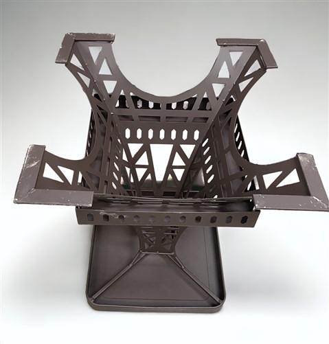 Patio Furniture - Pair Eiffel Tower Seats, Paris France, Metal Patio Furniture, Square Top by The Old Grainery (Brown, Cha...