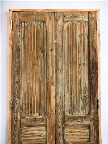 Antique Encased French Double Doors (39x88) European Panel Doors With Jamb S27
