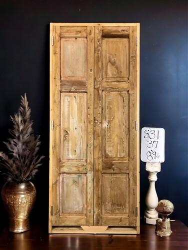Antique Encased French Double Doors (37x89.5) European Panel Doors With Jamb S31