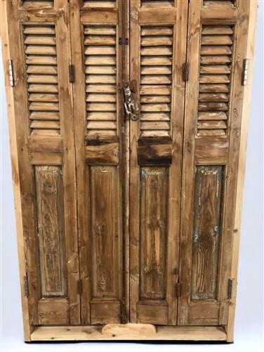 Antique Encased Shutter French Double Door (38.5x95.5) European Door Jamb S33