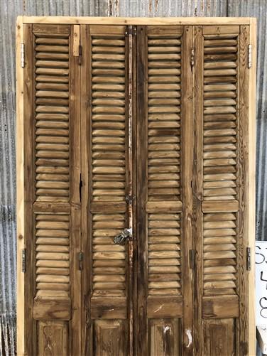 Antique Encased Shutter French Double Door (40.5x84.5) European Door Jamb S34
