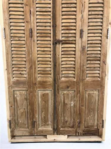 Antique Encased Shutter French Double Door (43.5x90) European Door Jamb S35