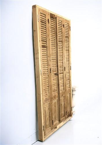 Antique Encased Shutter French Double Door (43.5x90) European Door Jamb S35