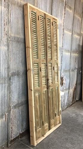 Antique Shutter French Double Door with Jamb (39.5x94.5) European Door S36