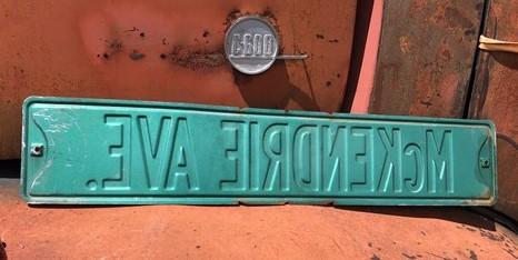 Street sign - McKendrie Ave Metal Sign Road Street Highway Vintage Mancave Basement Sign A, by The Old Grainery (ave, aven...