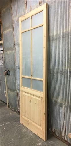 French Single Door (36x96.5) 6 Pane Frosted Glass European Styled Door FM12