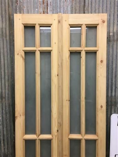 French Double Door (30x80.5) 6 Pane Frosted Glass European Styled Door EM21