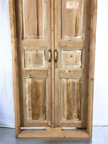 Antique Encased French Double Doors (39x93) European Panel Doors With Jamb S13