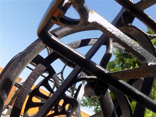 Treadle base - Treadle Sewing Machine, Cast Iron Base, Industrial Age Household Steampunk Q1, by The Old Grainery (base, b...