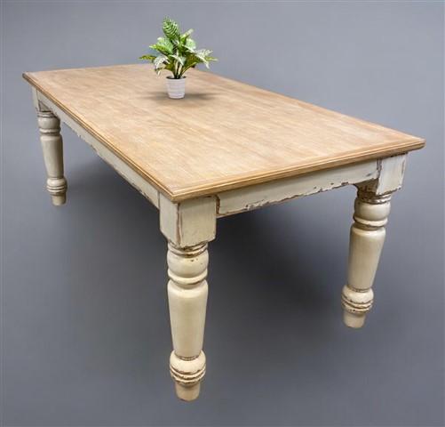table - 6' Harvest Table, Chunky Wood Legs, Antiqued Farmhouse, Kitchen Island, Country by The Old Grainery (American, Cou...