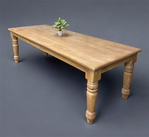 table - 8' Harvest Table, Chunky Wood Legs, Natural Farmhouse, Kitchen Island, Country A by The Old Grainery (American, Co...