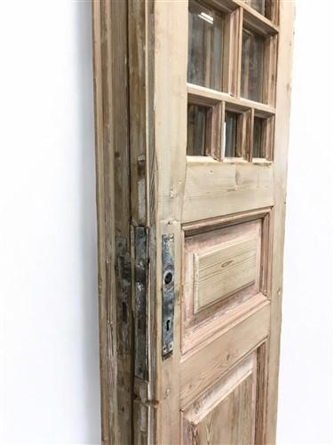 Antique French Double Doors (43.5x101.5) 8 Glass Pane Doors, European Doors G146