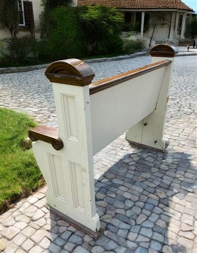 Home & Living > Furniture > Entryway & Mudroom Furniture - Vintage Wooden Church Pew, 3' 9" Porch Bench, Entry Foyer, Dini...